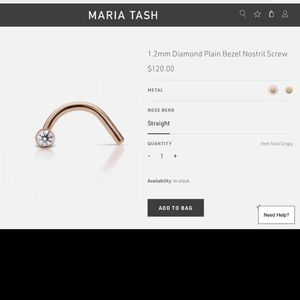 1.2mm Diamond Plain Bezel Nostril Screw